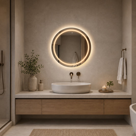Rundt Spejl med Frontlight LED-lys og Antidug Ø60 cm
