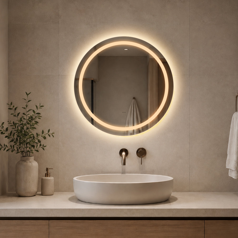 Rundt Spejl med Frontlight LED-lys og Antidug Ø60 cm