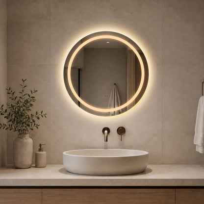 Rundt Spejl med Frontlight LED-lys og Antidug Ø60 cm