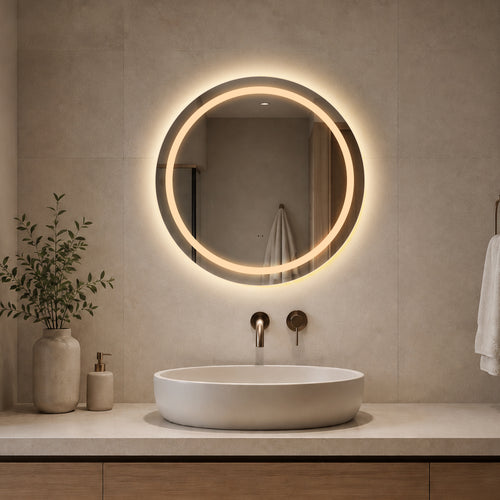 Rundt Spejl med Frontlight LED-lys og Antidug Ø60 cm