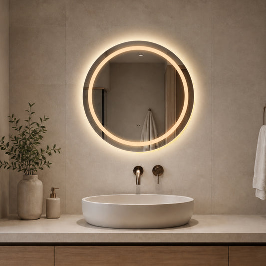 Rundt Spejl med Frontlight LED-lys og Antidug Ø60 cm