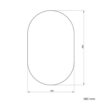 Ovalt Spejl 50x80 cm