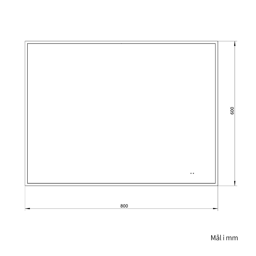 Rektangulært Spejl med LED-lys i Ramme og Antidug 80x60 cm, Guld Ramme