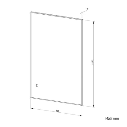 Rektangulært Spejl med LED-lys og Antidug 80x120 cm - Guld ramme 90º