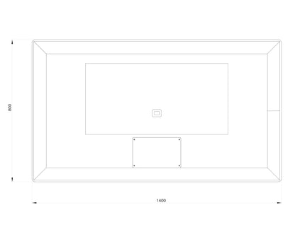Firkantet Spejl med Frontlight LED-lys og Antidug 140x80 cm