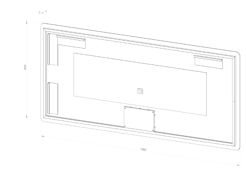 Rektangulært Spejl med LED-Lys og Antidug 180x80 cm