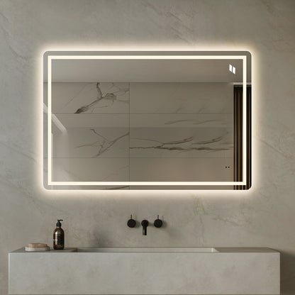 Elegant badeværelsesspejl med frontlight LED-lys 120x80cm