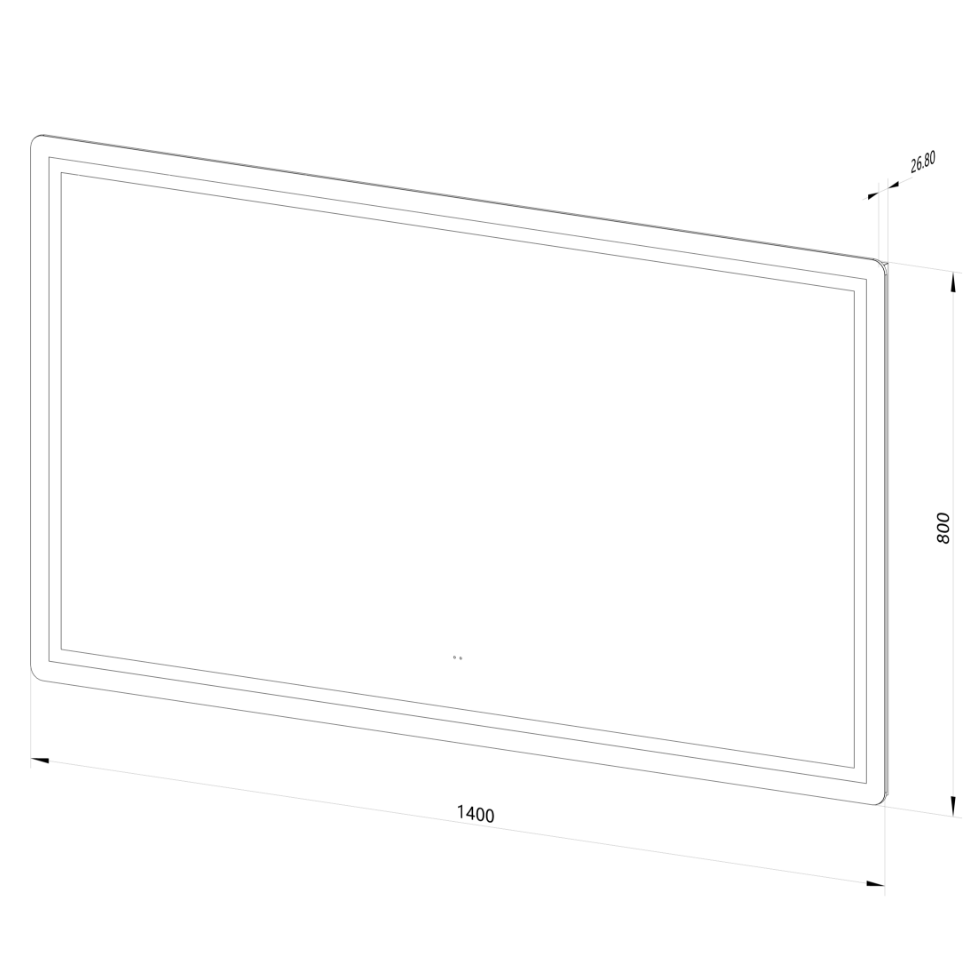 Firkantet Spejl med Frontlight LED-lys og Antidug 140x80 cm