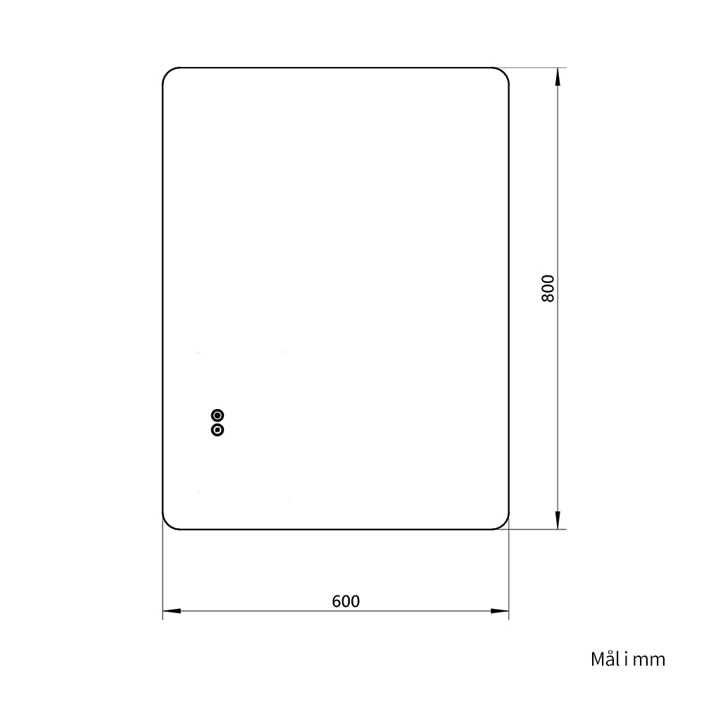 Rektangulært Spejl med LED-lys og Antidug 60x80 cm