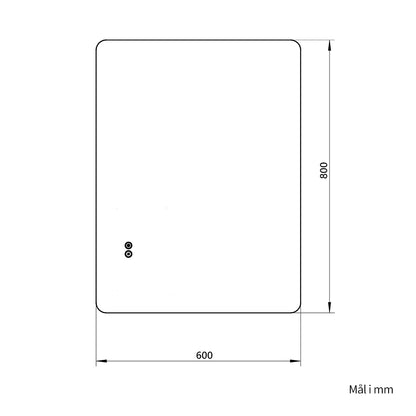 Rektangulært Spejl med LED-lys og Antidug 60x80 cm