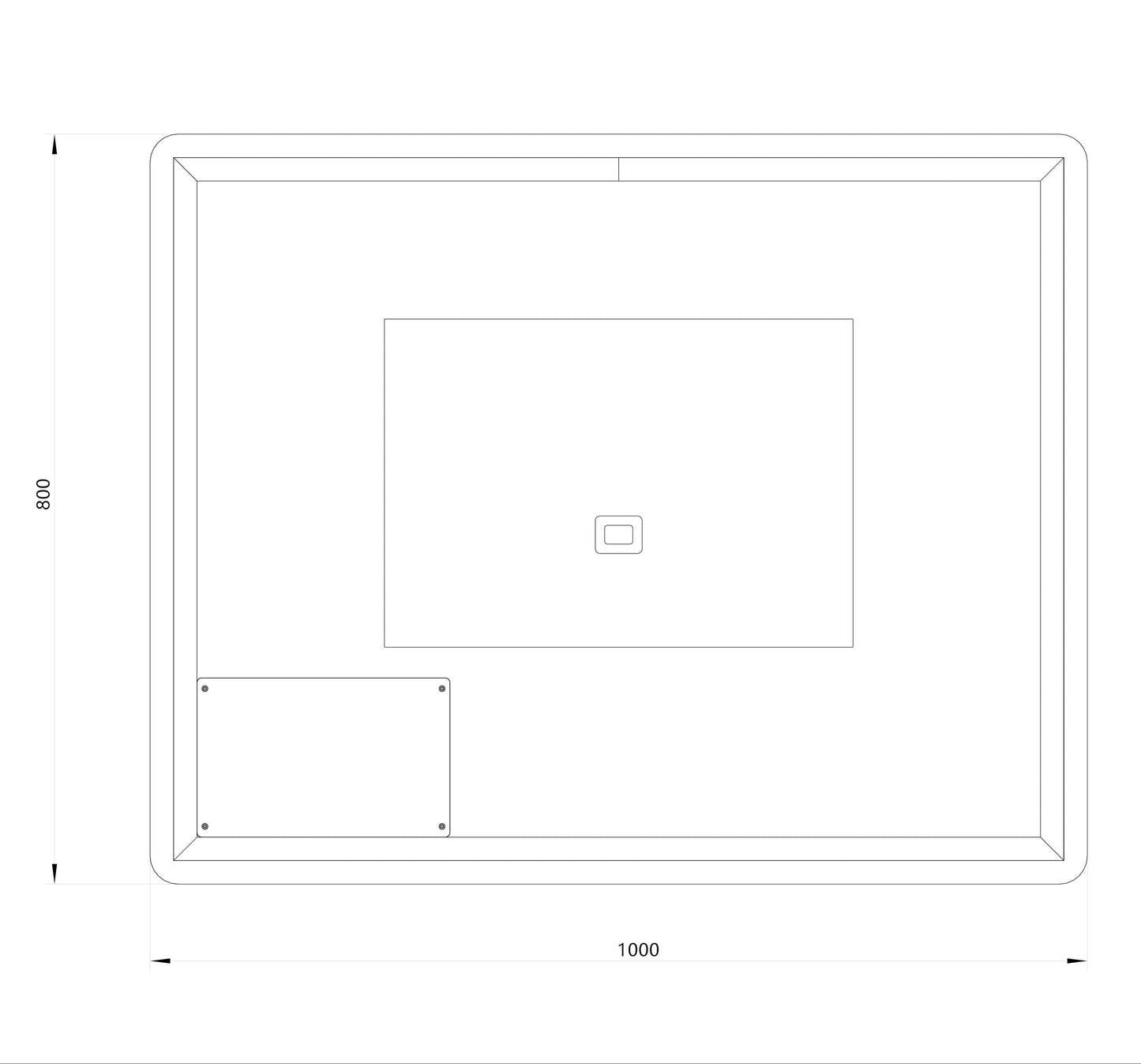 Rektangulært Spejl med LED-lys og Antidug 100x80 cm