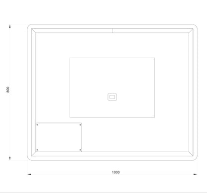 Rektangulært Spejl med LED-lys og Antidug 100x80 cm