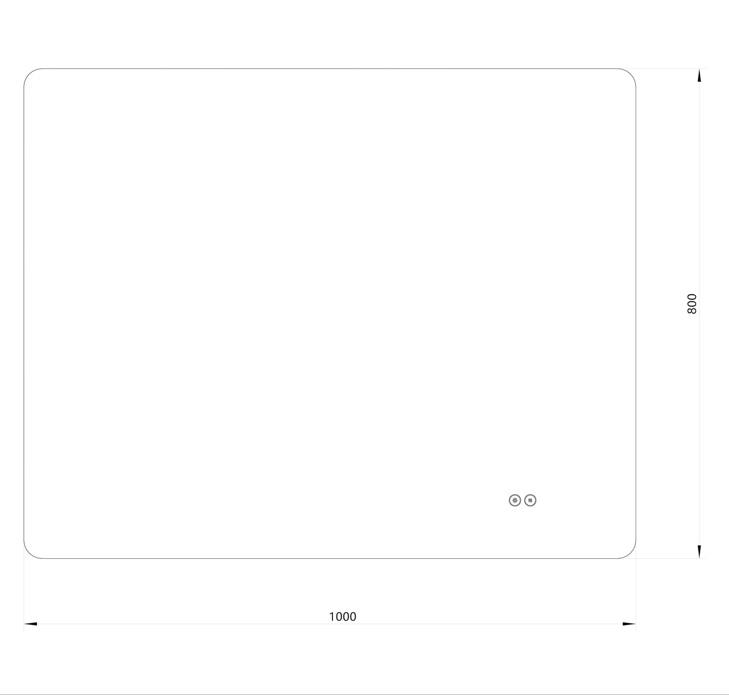 Rektangulært Spejl med LED-lys og Antidug 100x80 cm