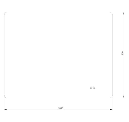 Rektangulært Spejl med LED-lys og Antidug 100x80 cm