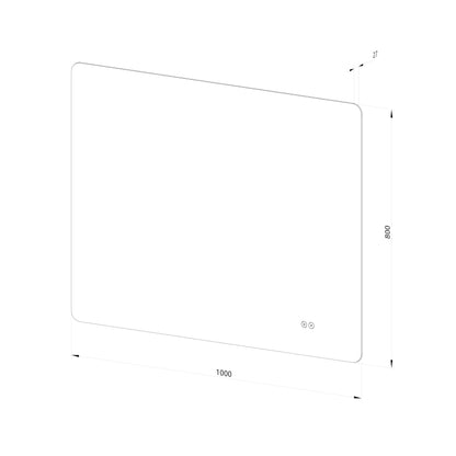 Rektangulært Spejl med LED-lys og Antidug 100x80 cm