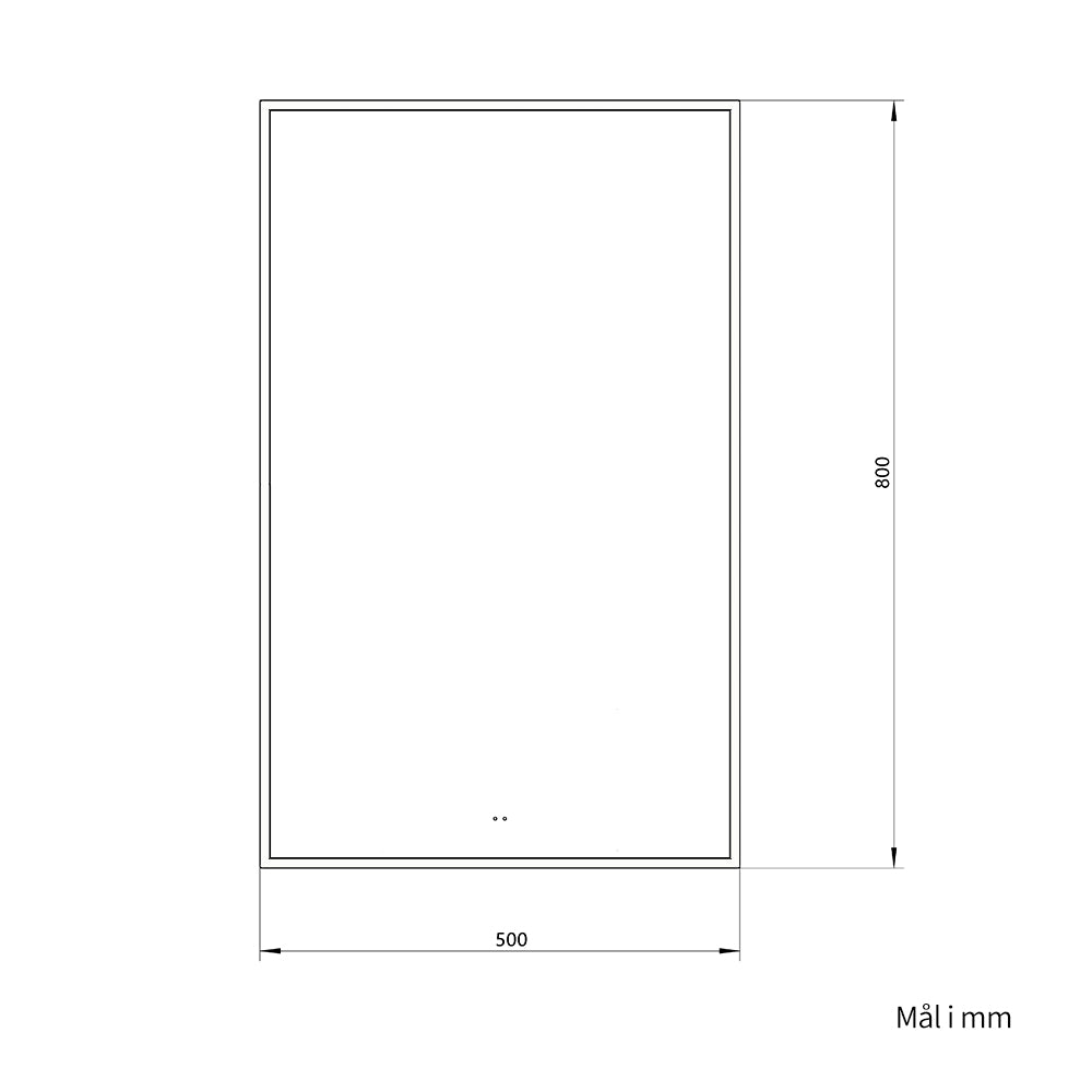Rektangulært Spejl med LED-lys i Ramme og Antidug 50x80 cm, Guld Ramme