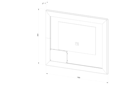 Firkantet Spejl med Frontlight LED-lys og Antidug 100x80 cm