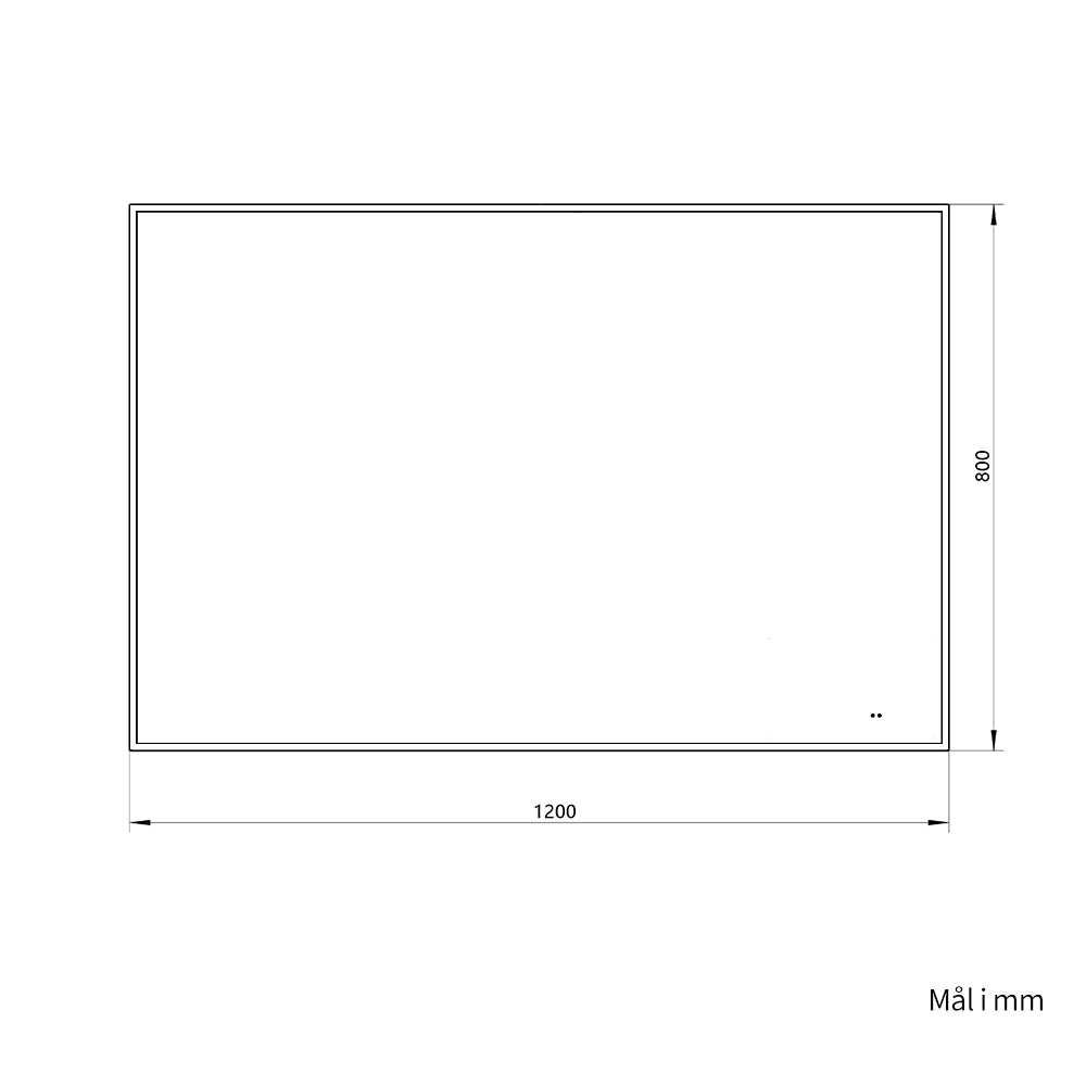 Rektangulært Spejl med LED-lys i Ramme og Antidug 120x80 cm, Guld Ramme