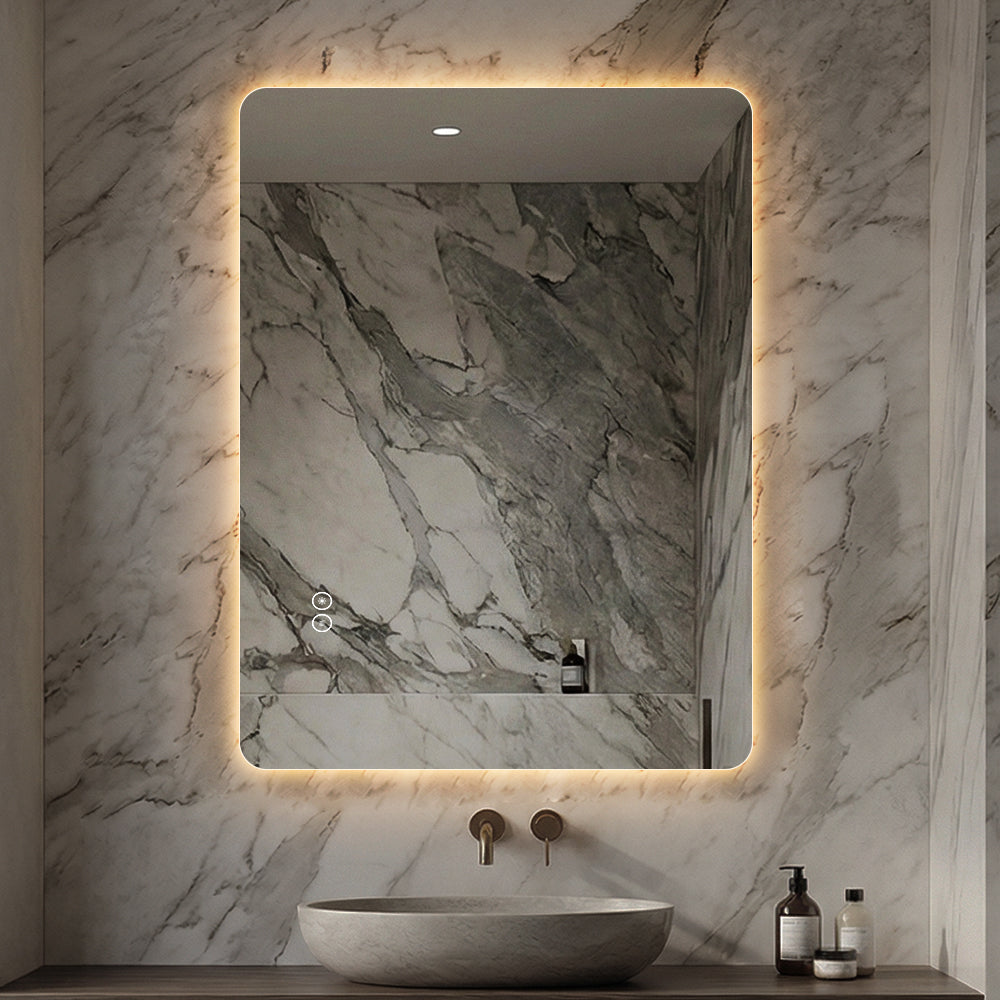 Rektangulært Spejl med LED-lys og Antidug 60x80 cm