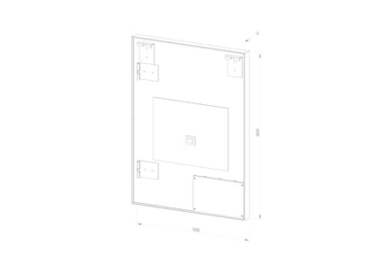 Rektangulært Spejl med LED-lys i Ramme og Antidug 60x80 cm, Sort Ramme