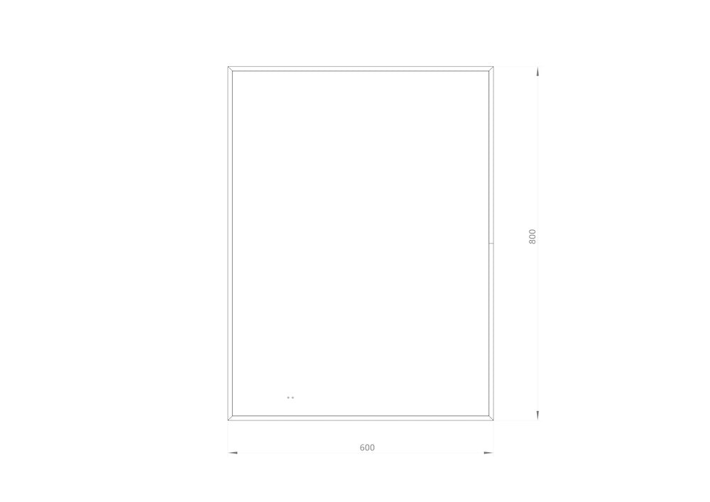 Rektangulært Spejl med LED-lys i Ramme og Antidug 60x80 cm, Sort Ramme