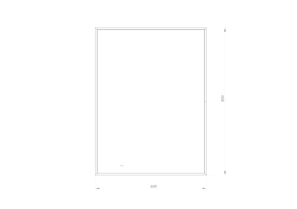 Rektangulært Spejl med LED-lys i Ramme og Antidug 60x80 cm, Sort Ramme