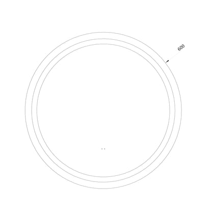 Rundt Spejl med Frontlight LED-lys og Antidug Ø60 cm
