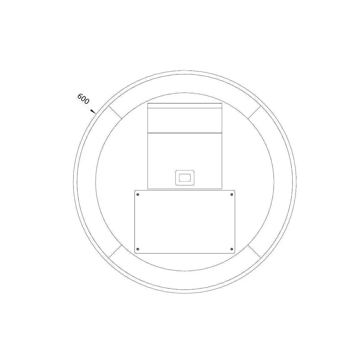Rundt Spejl med Frontlight LED-lys og Antidug Ø60 cm