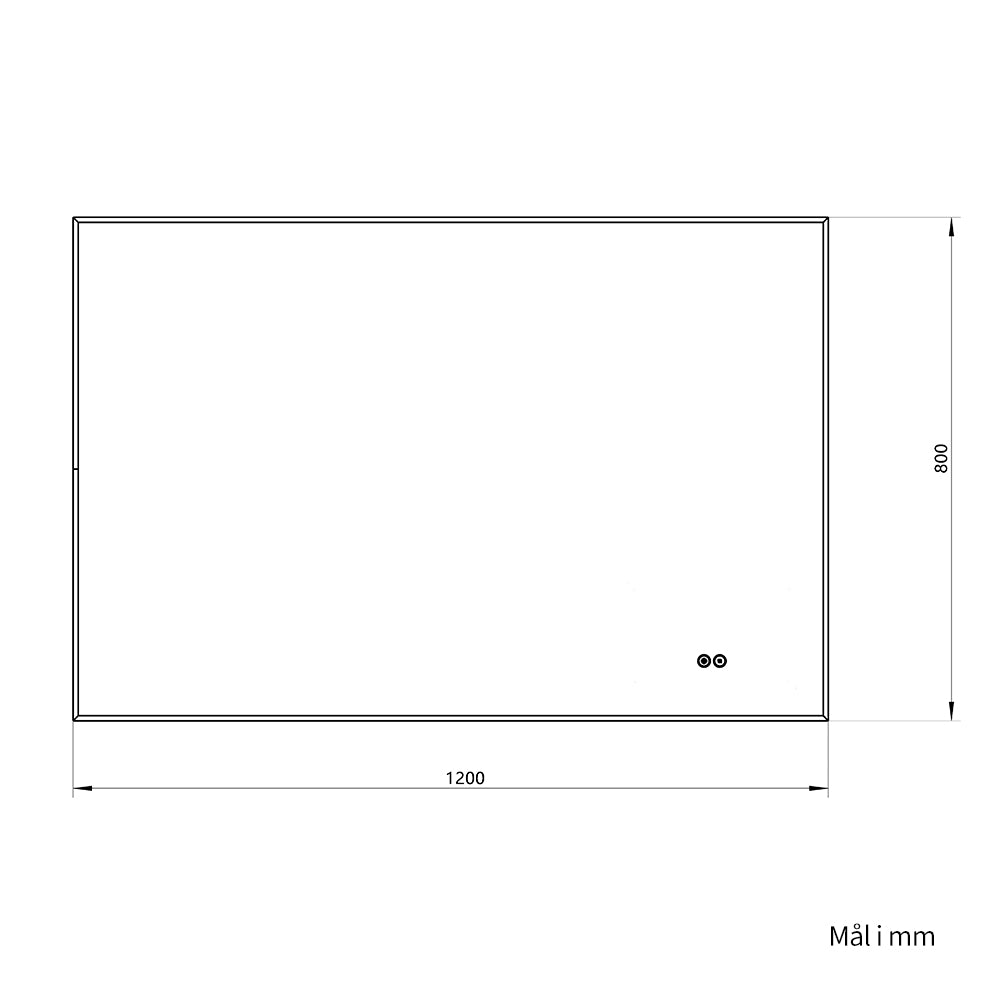 Rektangulært Spejl med LED-lys og Antidug 120x80 cm - Guld ramme 90º