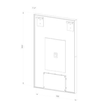 Rektangulært Spejl med LED-lys i Ramme og Antidug 50x80 cm, Sort Ramme