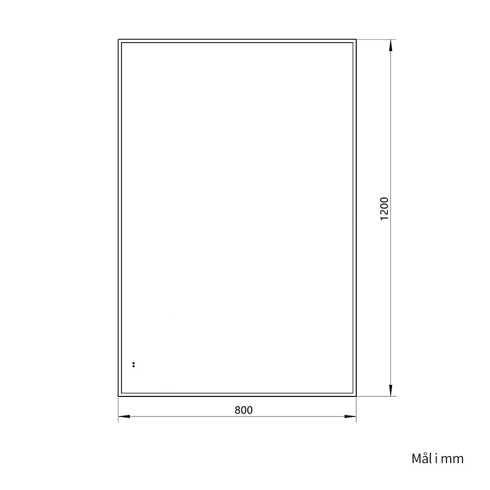 Rektangulært Spejl med LED-lys i Ramme og Antidug 80x120 cm, Guld Ramme
