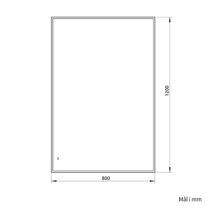 Rektangulært Spejl med LED-lys i Ramme og Antidug 80x120 cm, Guld Ramme