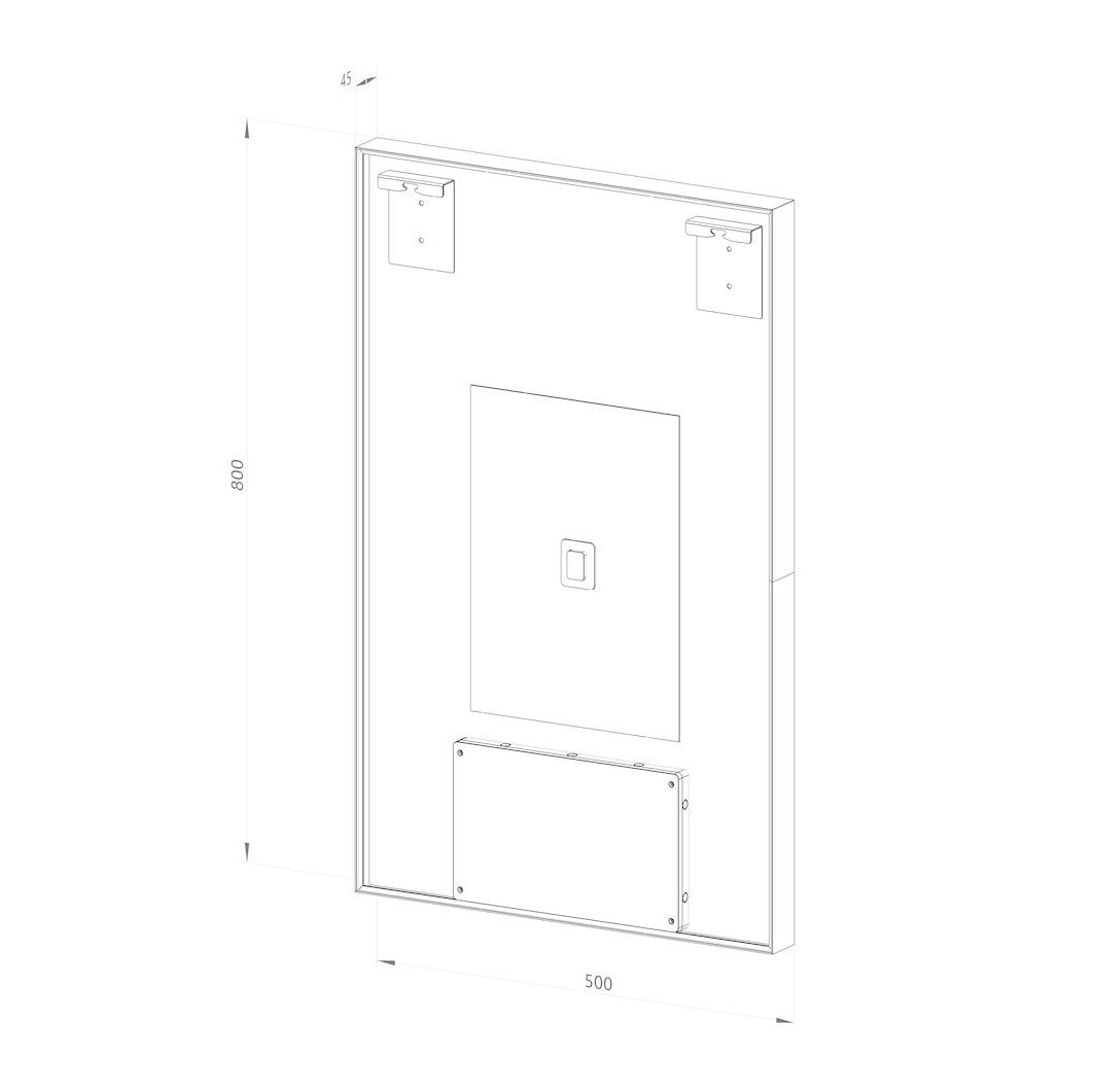 Rektangulært Spejl med LED-lys i Ramme og Antidug 50x80 cm, Guld Ramme