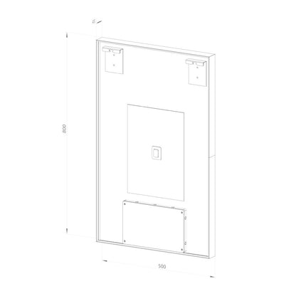 Rektangulært Spejl med LED-lys i Ramme og Antidug 50x80 cm, Guld Ramme