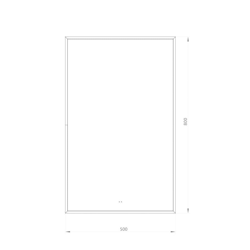 Rektangulært Spejl med LED-lys i Ramme og Antidug 50x80 cm, Guld Ramme