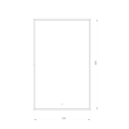 Rektangulært Spejl med LED-lys i Ramme og Antidug 50x80 cm, Guld Ramme