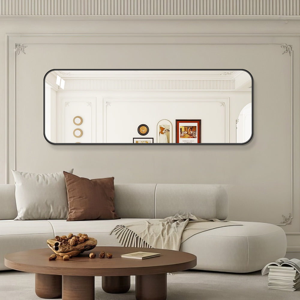 Stort Spejl 170x60 cm - Sort Ramme