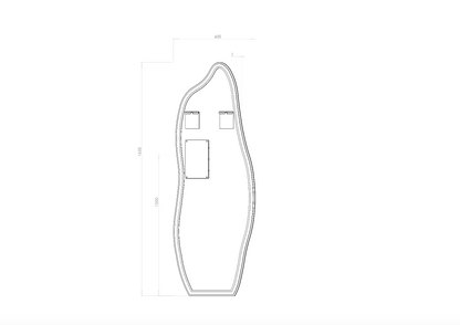 Køb asymmetrisk fuldkropsspejl med LED-lys til væg 60x165 cm