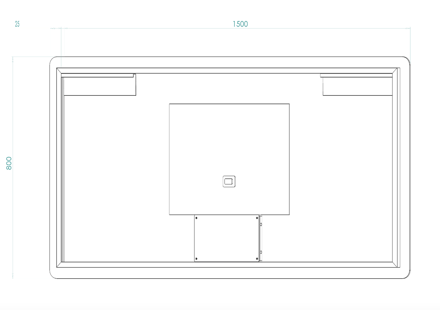 Rektangulært LED Spejl med Antidug 80x150 cm