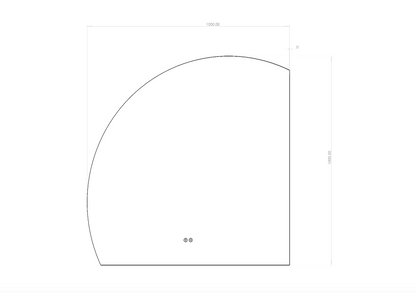 Køb halvcirkel spejl med LED-lys og antidug 100x100 cm (Venstrevendt)