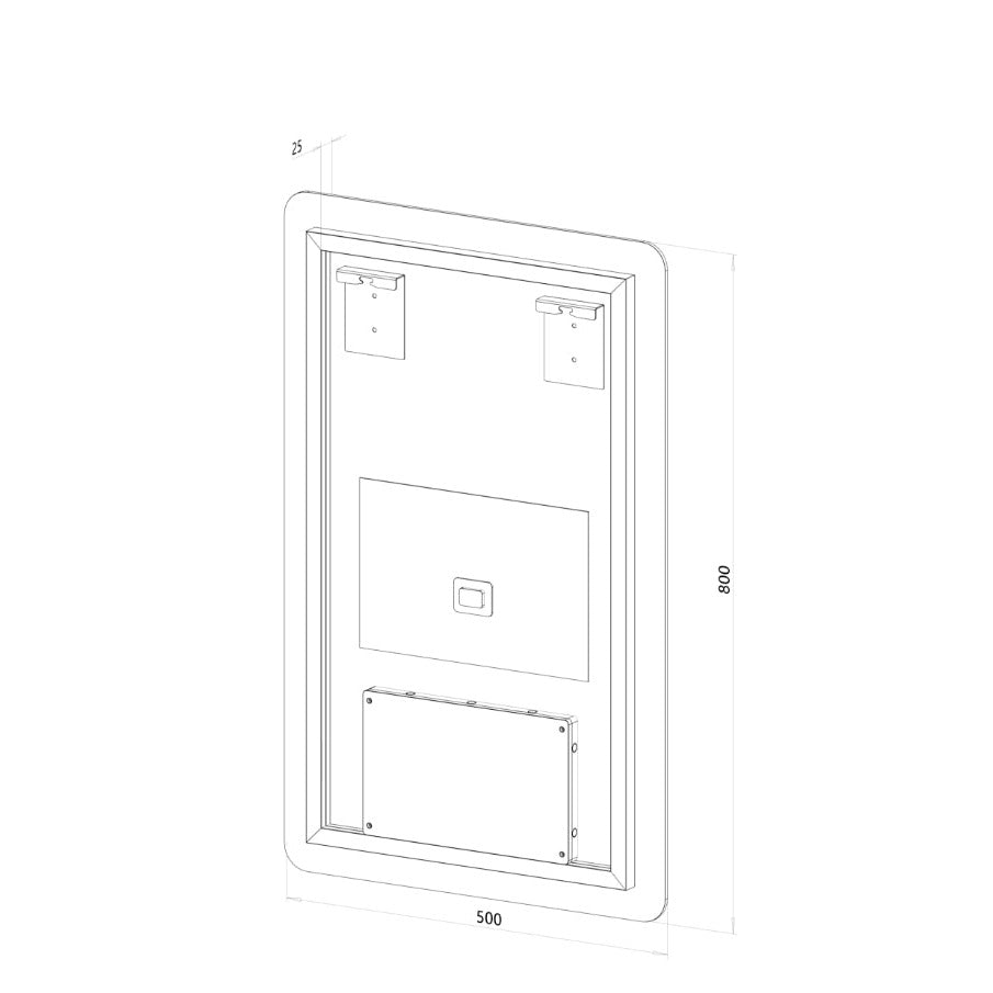 Rektangulært Spejl med LED-lys og Antidug 50x80 cm