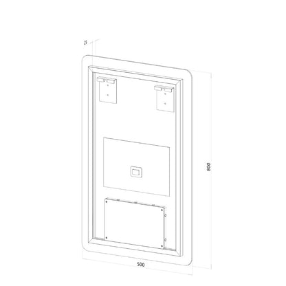 Rektangulært Spejl med LED-lys og Antidug 50x80 cm