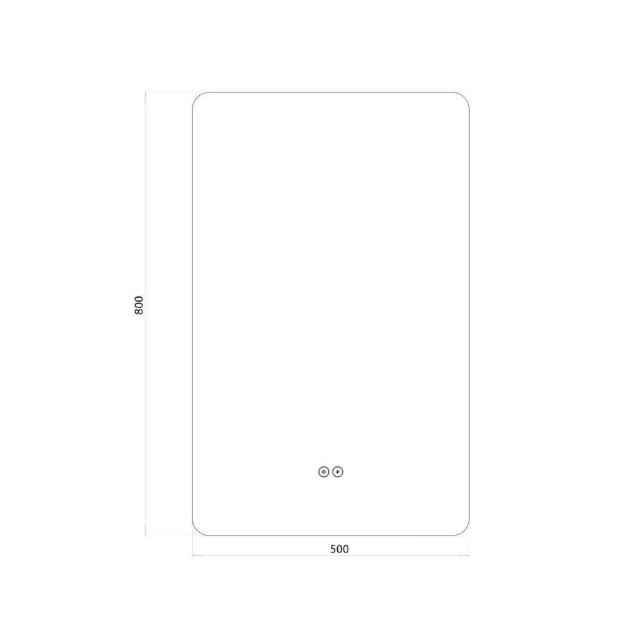 Rektangulært Spejl med LED-lys og Antidug 50x80 cm