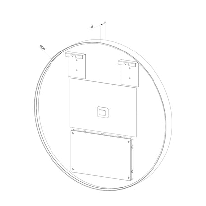 Rundt Spejl med LED-lys i Ramme og Antidug Ø60, Guld Ramme