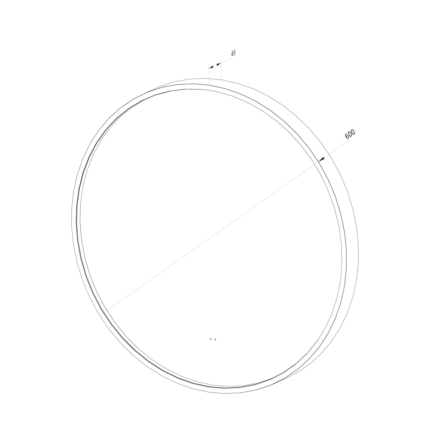 Rundt Spejl med LED-lys i Ramme og Antidug Ø60, Guld Ramme