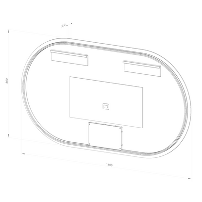 Ovalt Spejl med Lys og Antidug 140x80 cm