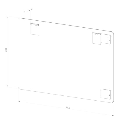 Rektangulært Spejl 120x80 cm