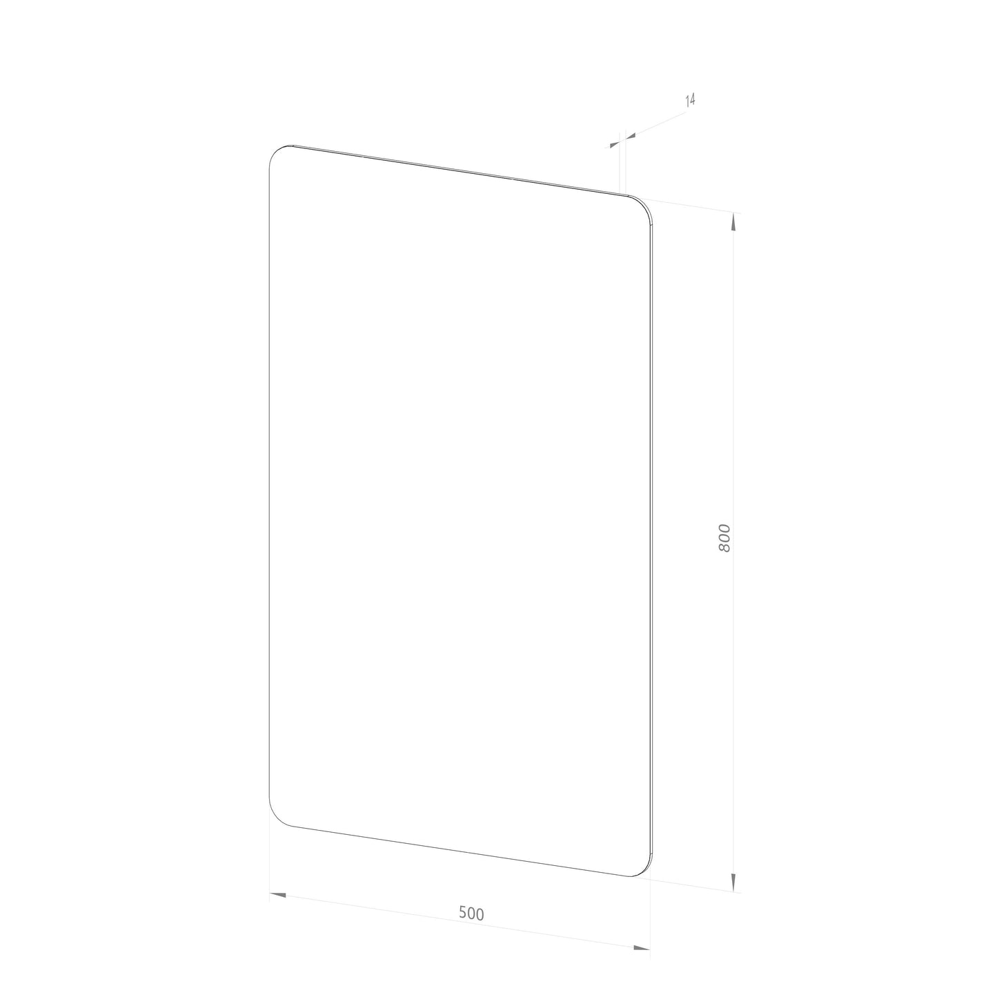 Rektangulært Spejl 50x80 cm