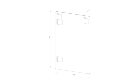 Rektangulært Spejl 80x120 cm