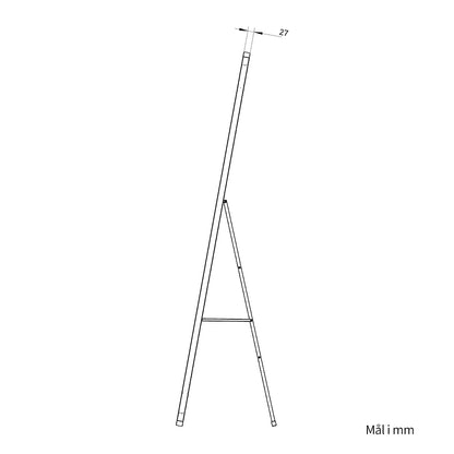Måltegning af gulvspejl 65x165 cm på stativ set direkte fra siden